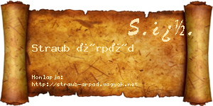 Straub Árpád névjegykártya