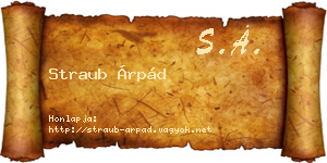 Straub Árpád névjegykártya